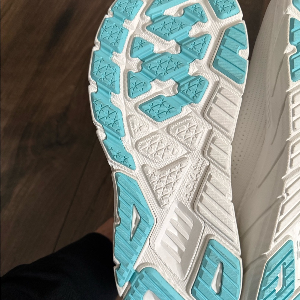 Hoka Women's White and Teal Athletic Shoes - Picture 7 of 8